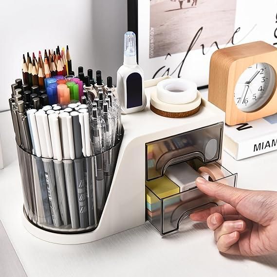 🌐360 Degree Rotating Desk Organizers - Space-Saving Stationery & Office Storage 🖋️📚