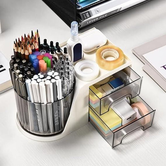 🌐360 Degree Rotating Desk Organizers - Space-Saving Stationery & Office Storage 🖋️📚