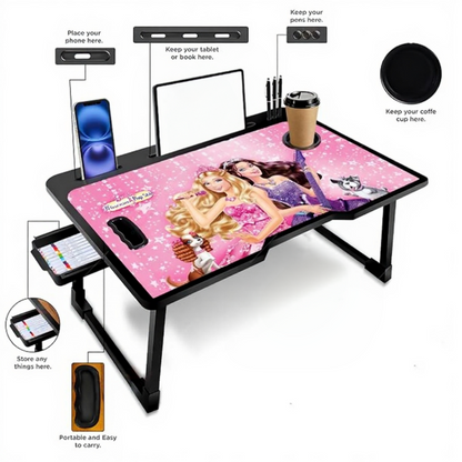Elegant Foldable Multipurpose Laptop Table – Perfect for Girls, Women & Gifting